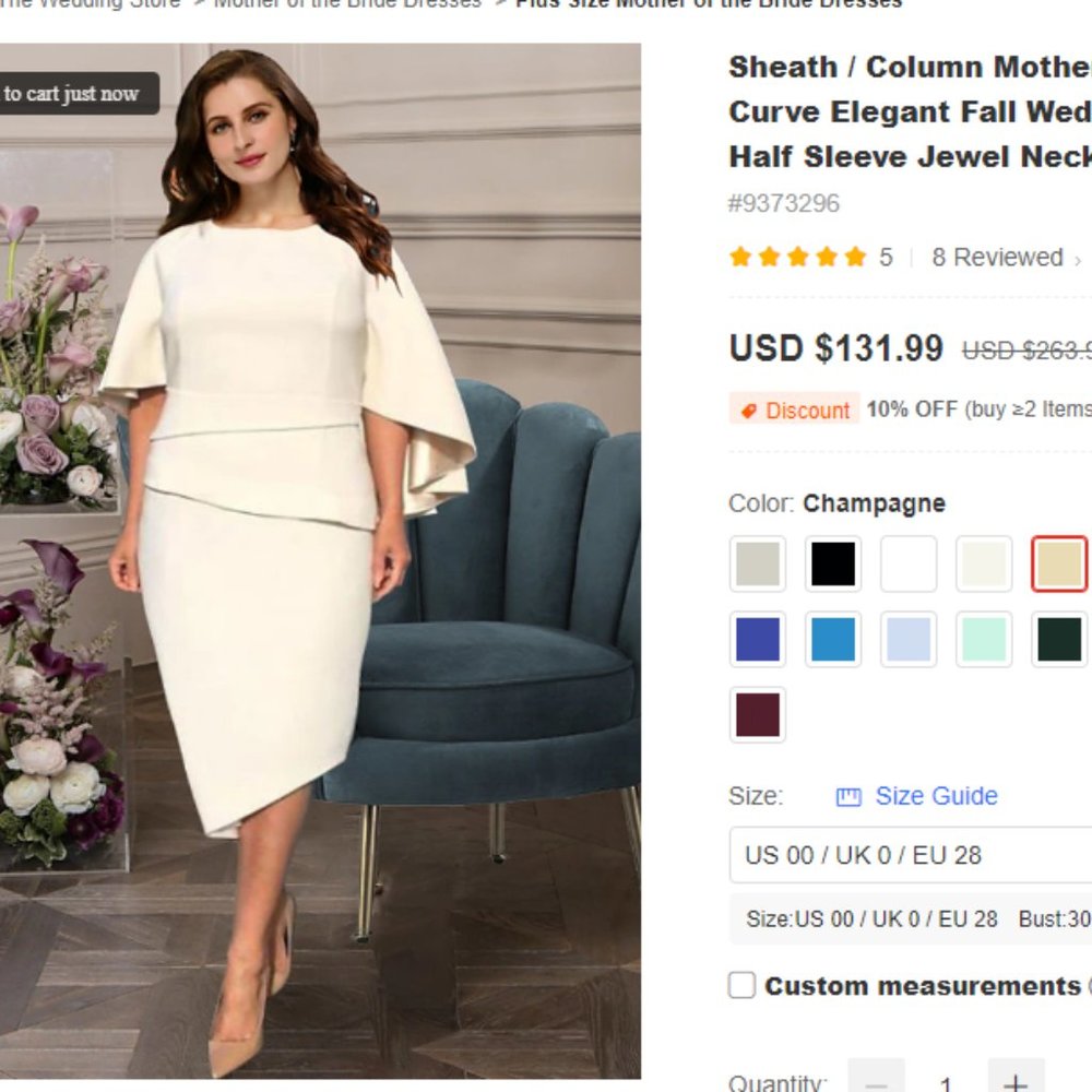 NEW Womens Champagne Mother of the Bride Dress size 18W- Brand new in packaging.